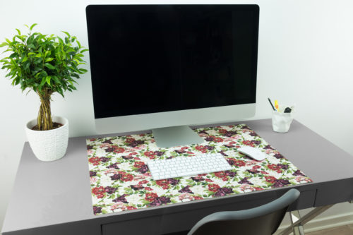 Vintage-Schreibtischunterlage Mit Blumenmuster