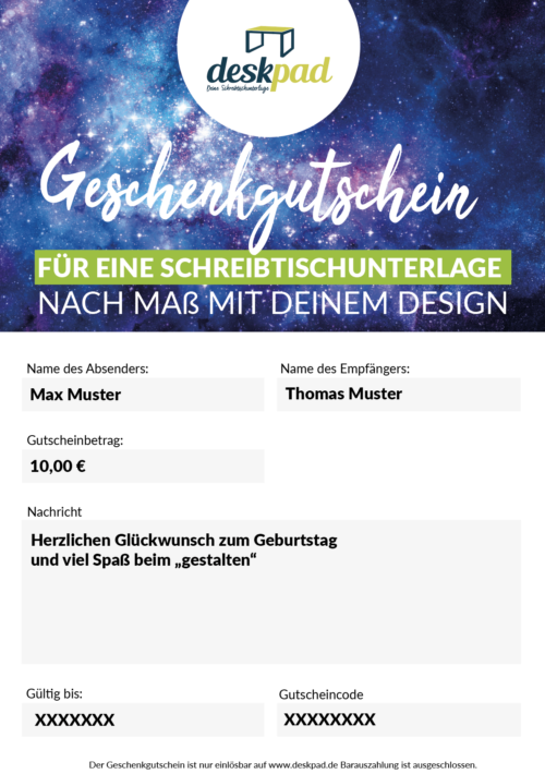 Deskpad Geschenkgutschein