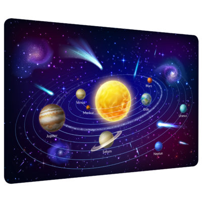 Schreibtischunterlage Sonnensystem mit Planeten