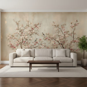 Photorealistic modern-classic living room,