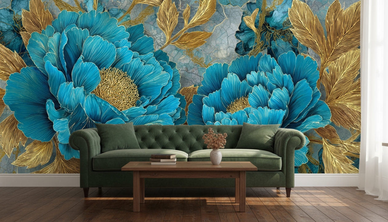 A bright vintage living room,