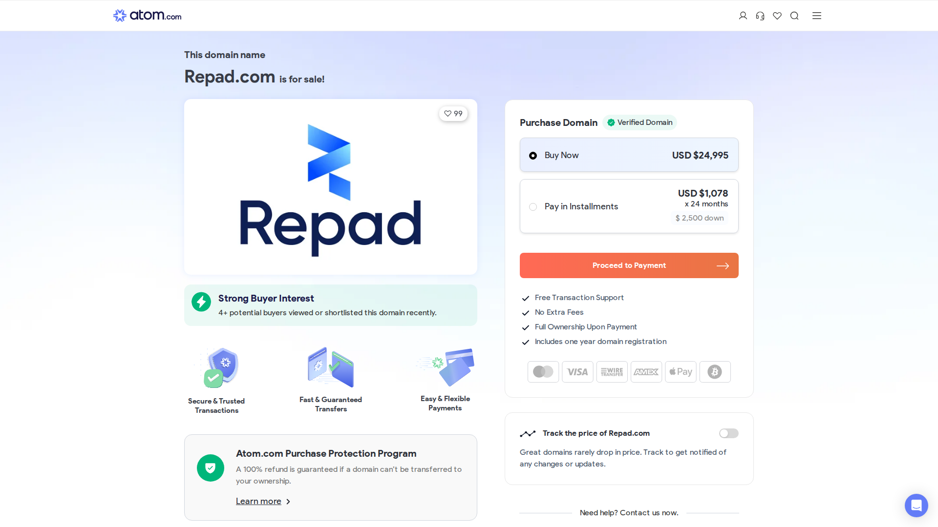 Screenshot von repad.com