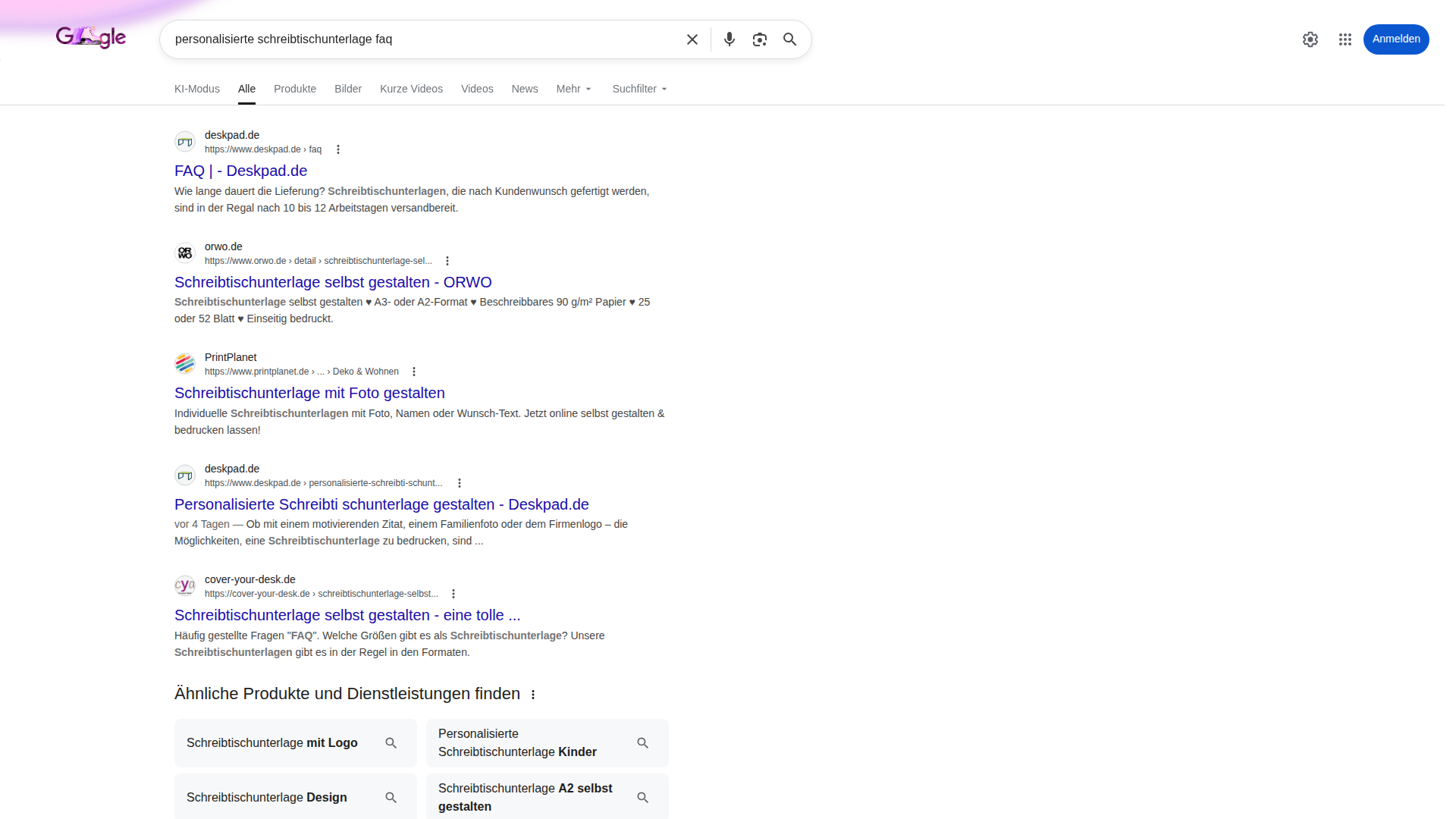 Screenshot von google.com