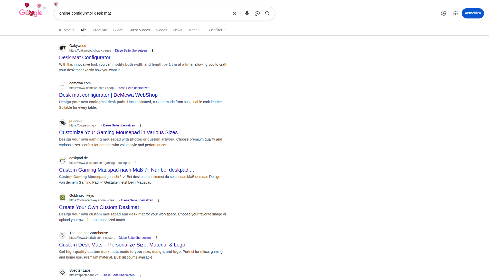 Screenshot von google.com