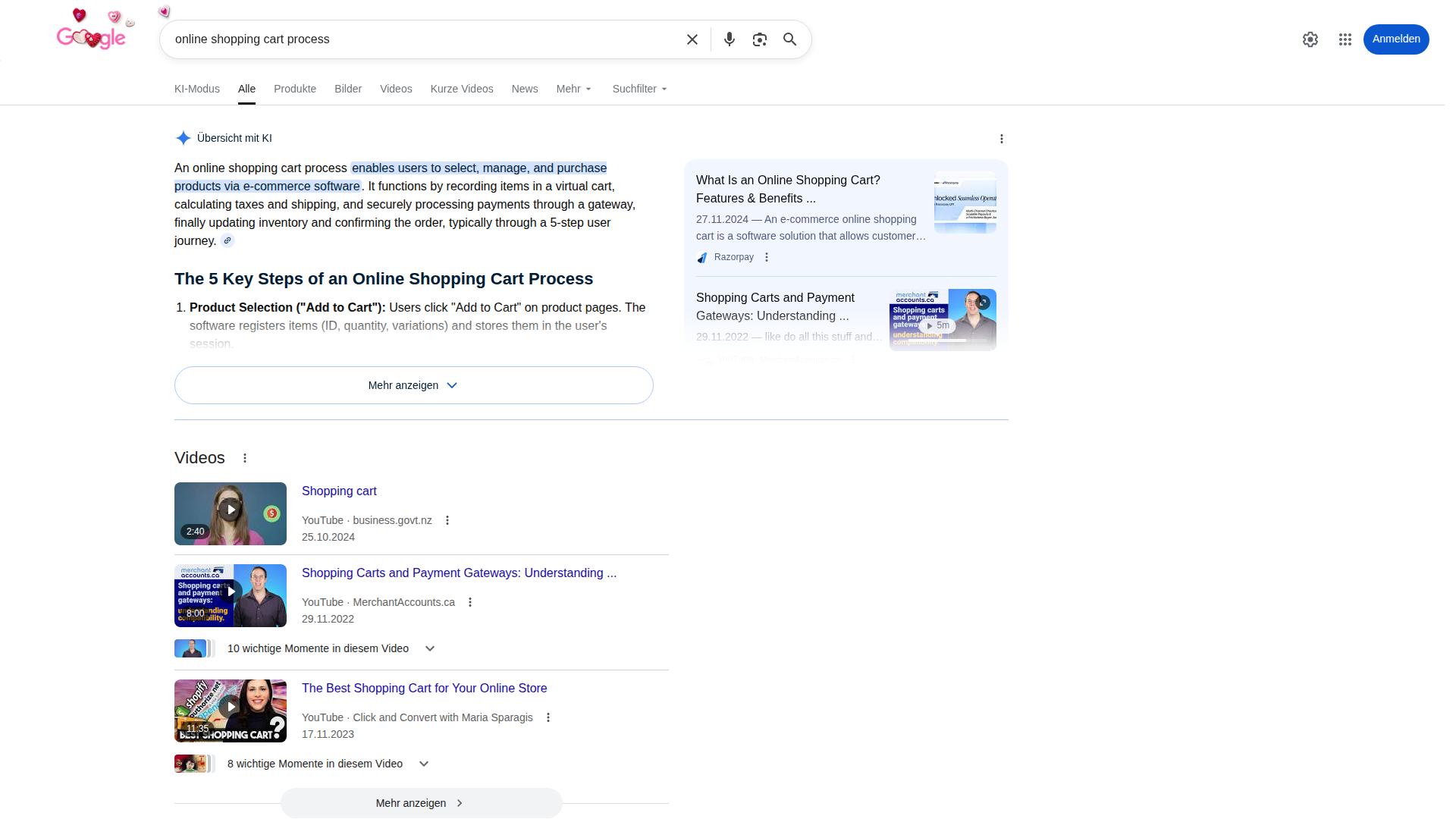 Screenshot von google.com