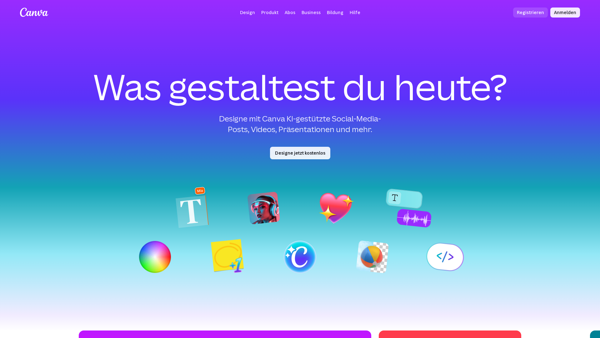 Screenshot von canva.com