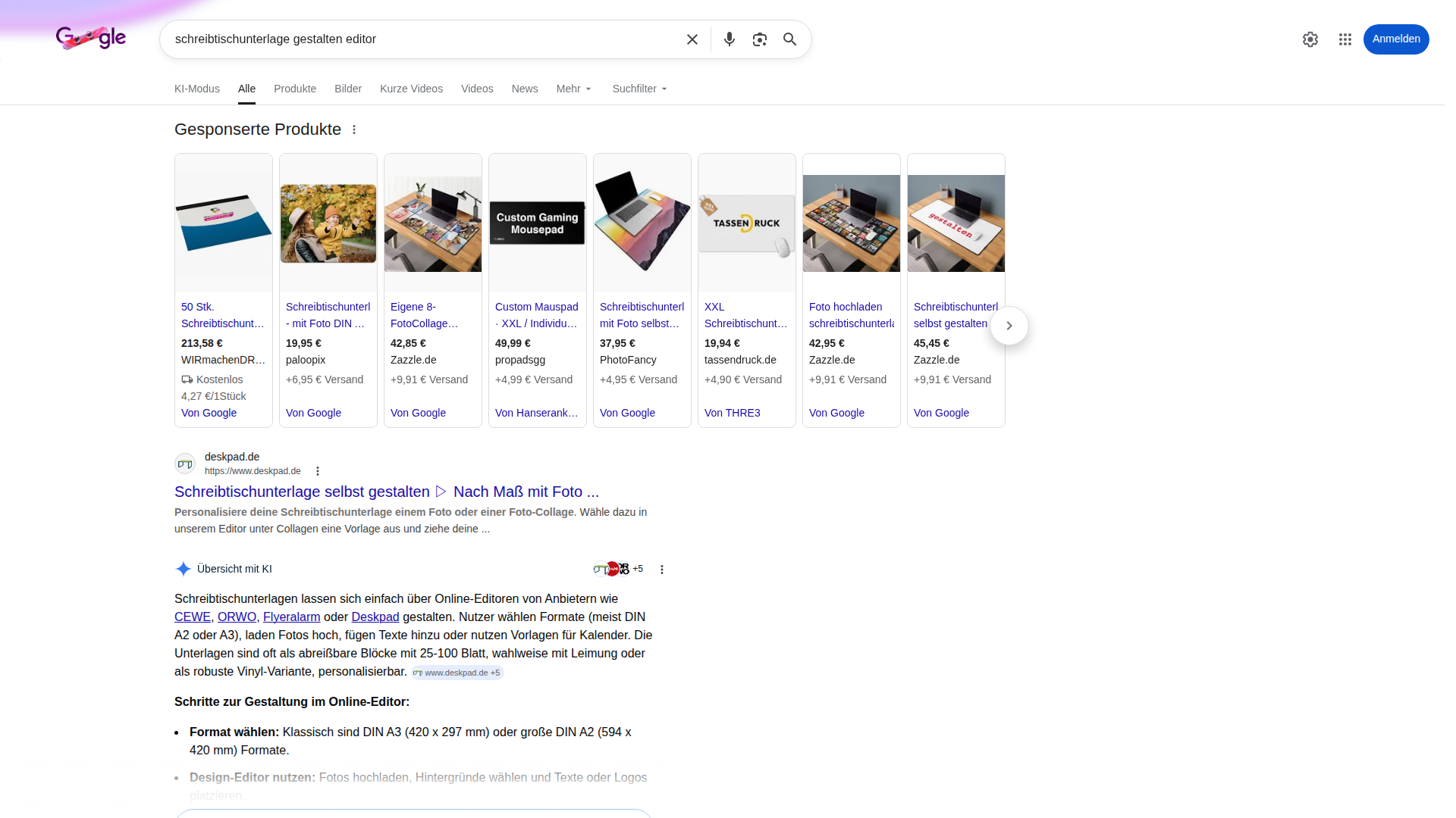 Screenshot von google.com